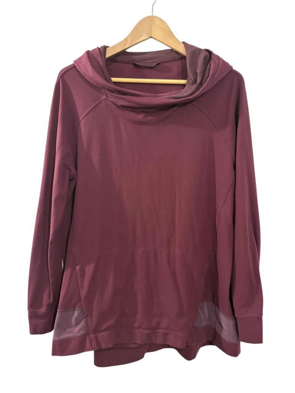 Lululemon Burgundy Hooded Pullover Cowl Neck Long Sleeve